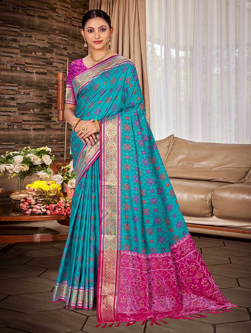 women self design patola saree with blouse