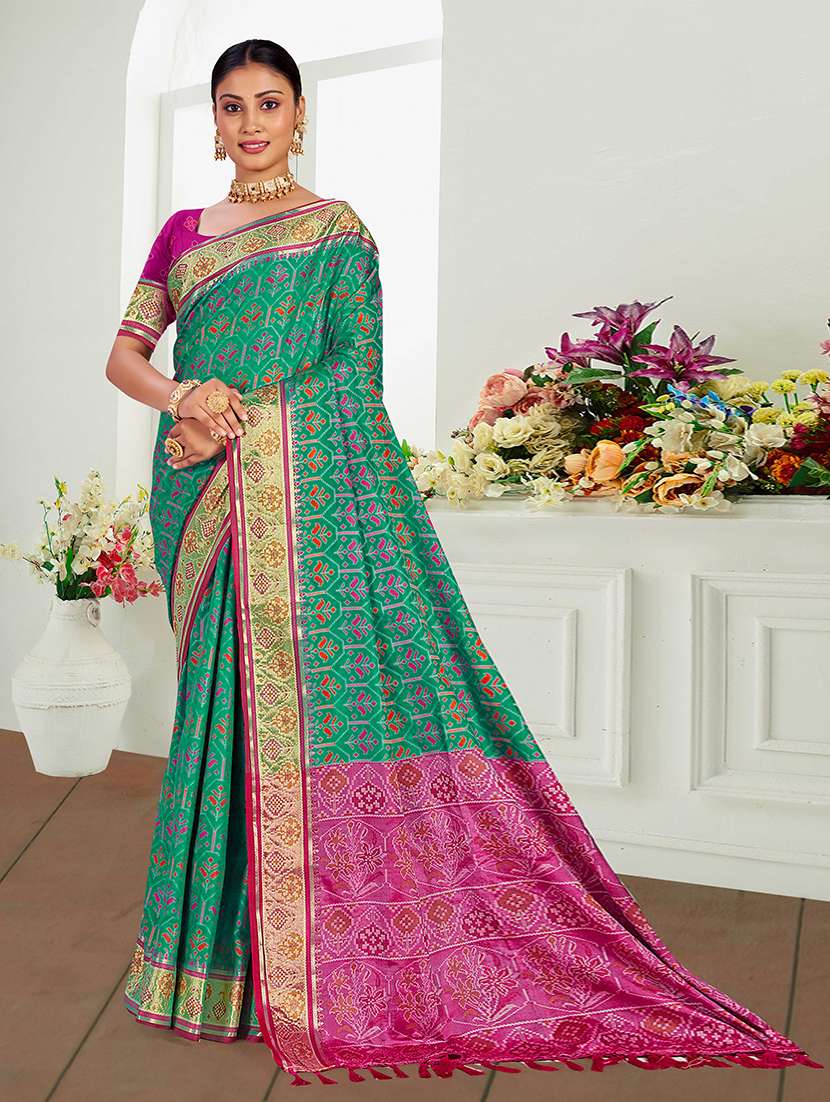 women self design patola saree with blouse