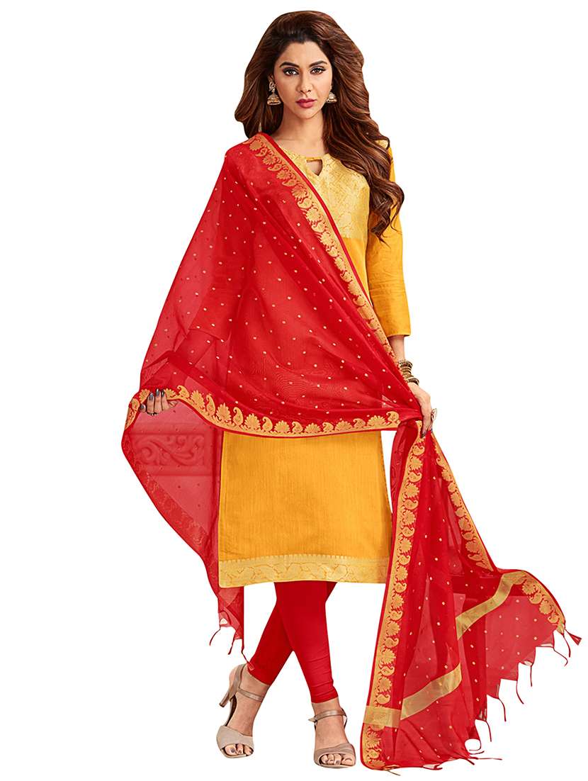 women solid unstitched suit set