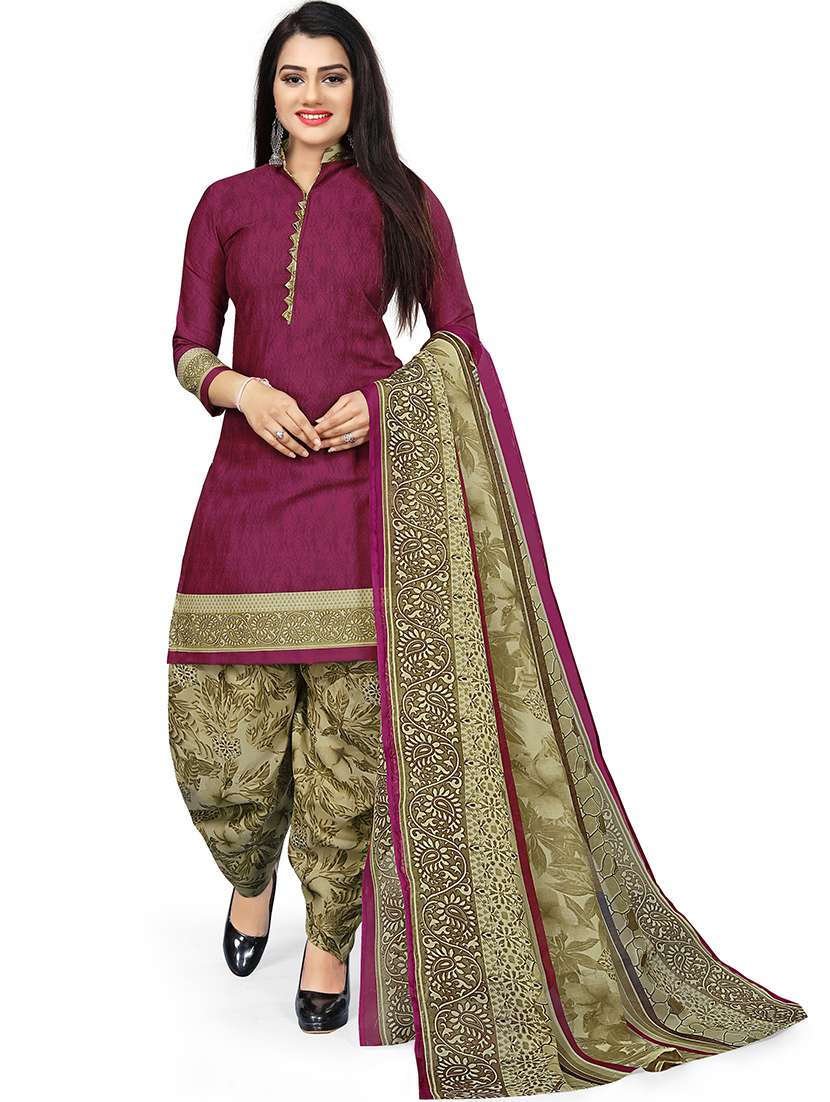 women printed unstitched suit set