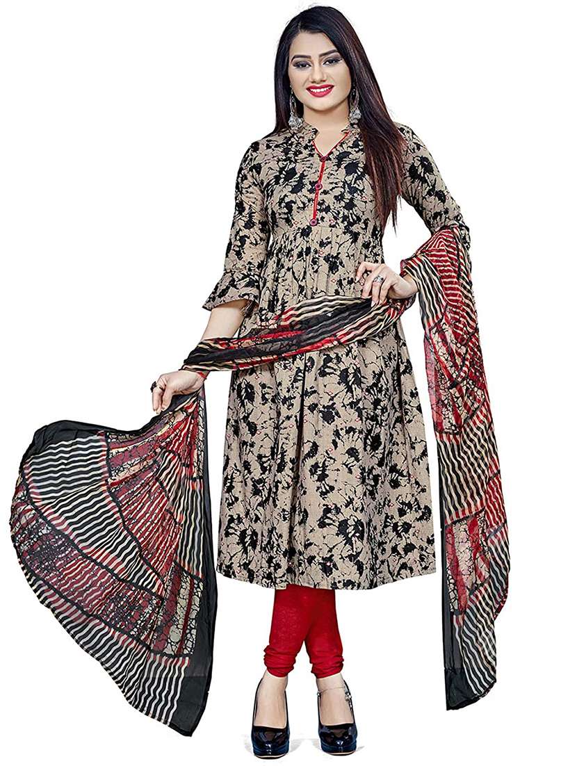 women printed unstitched suit set