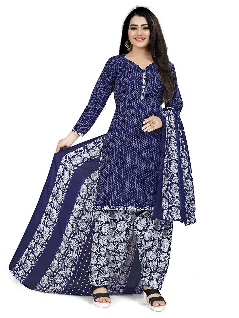 women printed unstitched suit set