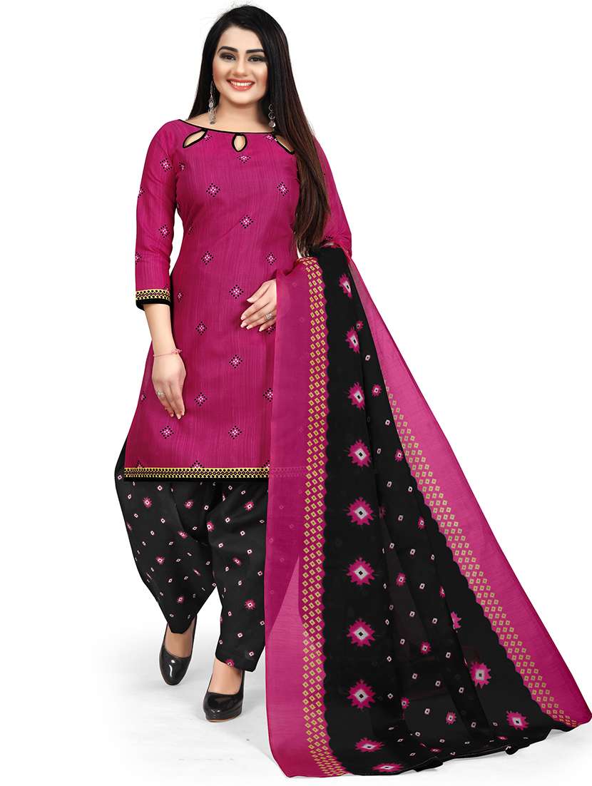 women printed unstitched suit set