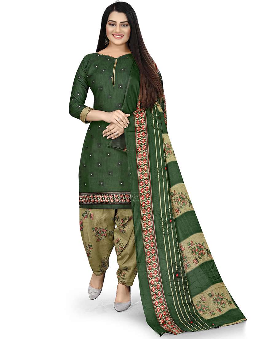 women printed unstitched suit set