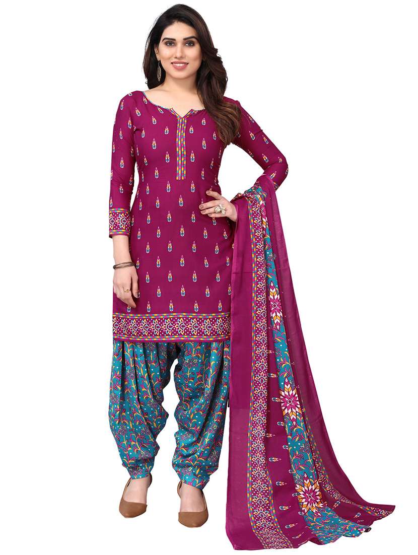 women printed unstitched suit set