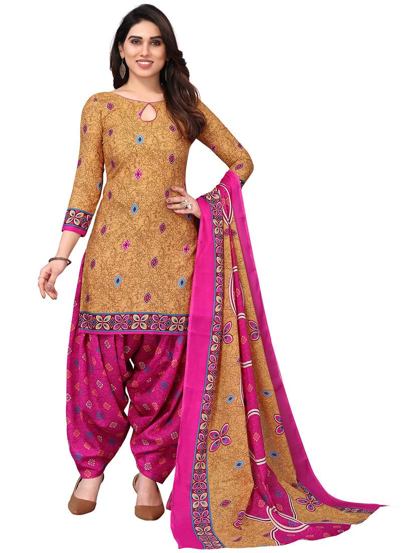 women printed unstitched suit set