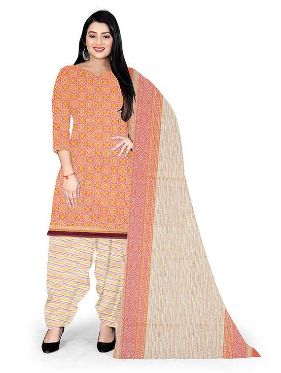 women printed unstitched suit set