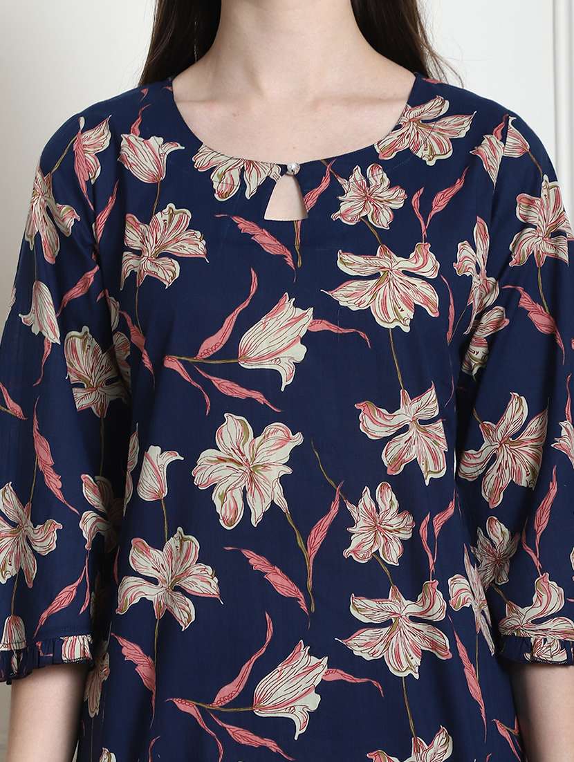 women floral three quarter sleeve ethnic co-ord set - 22357763 -  Standard Image - 5