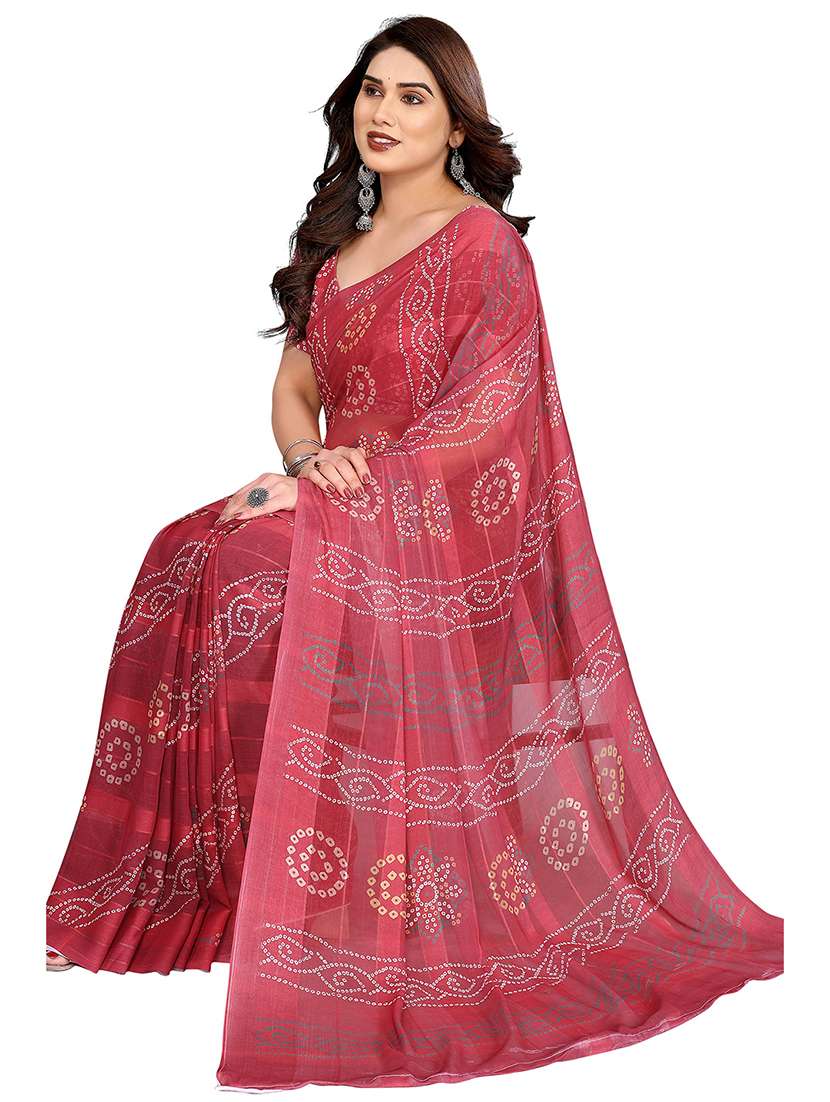 women printed casual wear saree with blouse - 22357850 -  Standard Image - 3