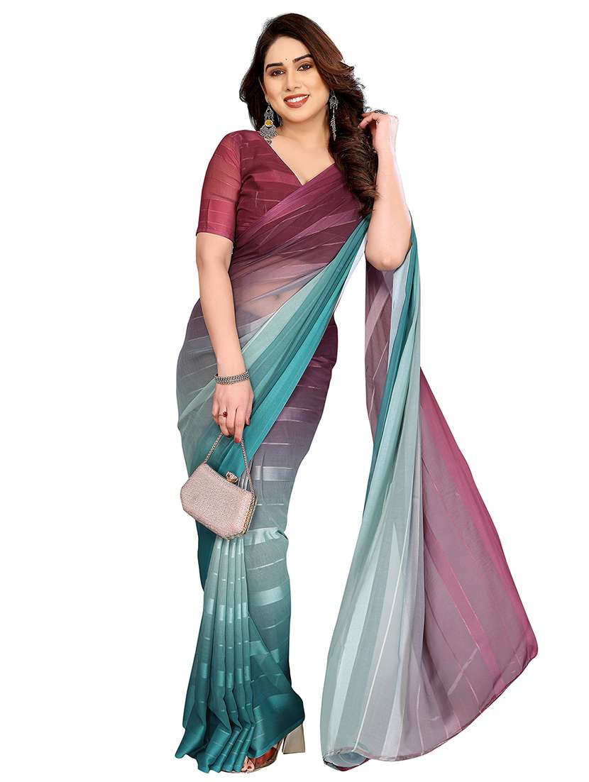 women printed casual wear saree with blouse - 22357890 -  Standard Image - 3