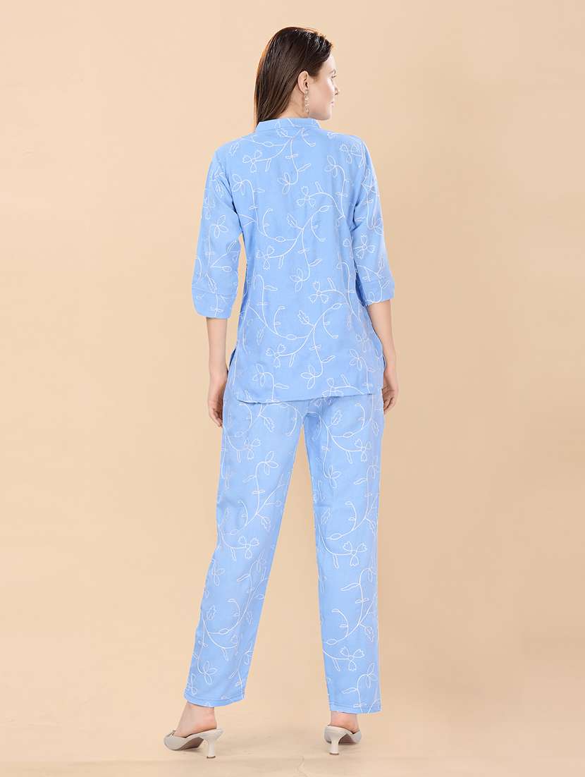 women embroidered top and trouser co-ord set - 22357968 -  Standard Image - 3