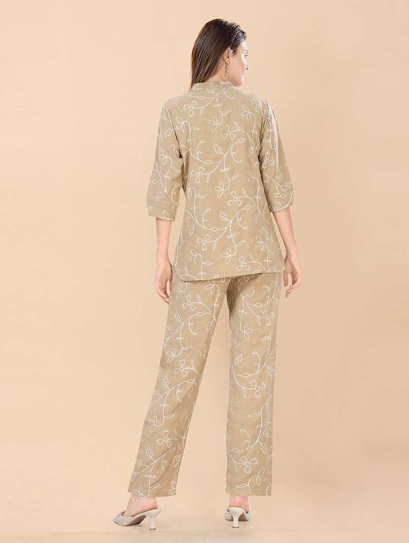 women embroidered top and trouser co-ord set - 22357969 -  Standard Image - 3