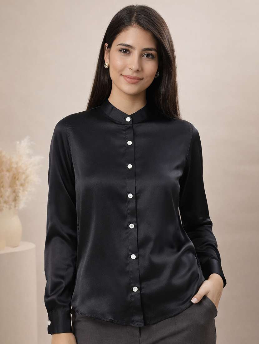 women solid long sleeve shirt top