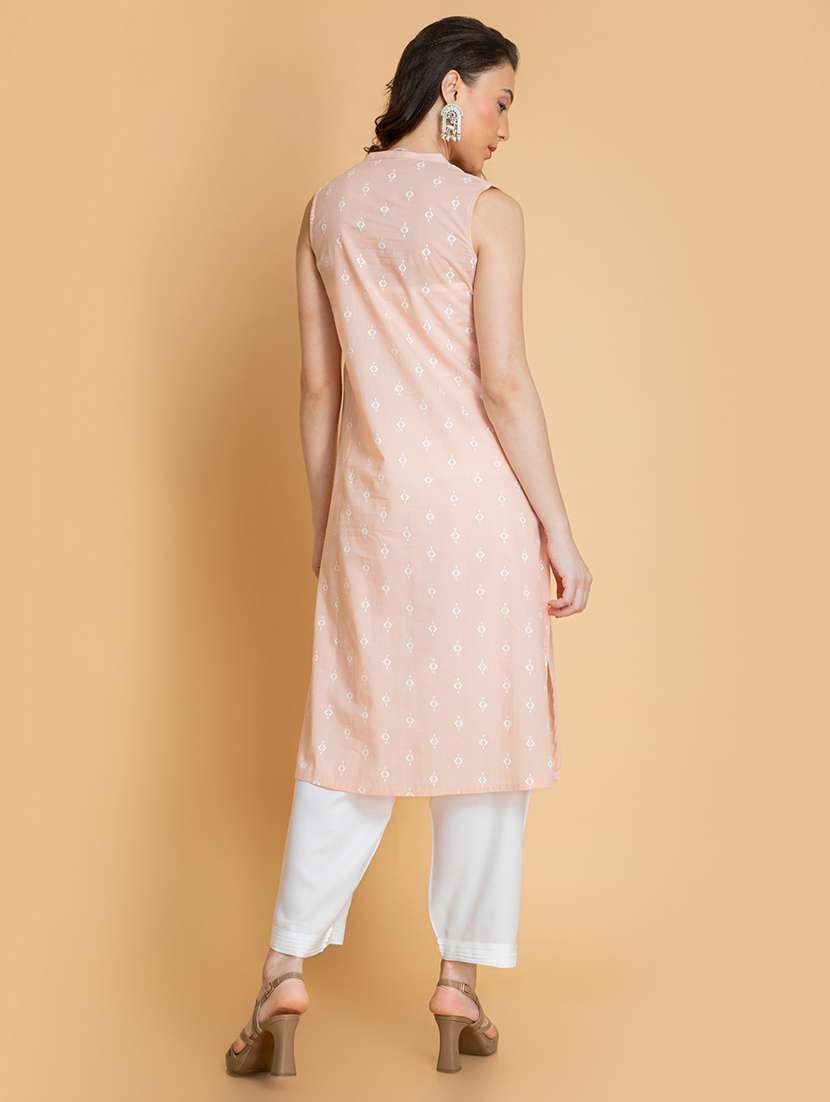 women geometric sleeveless a-line kurta - 22358071 -  Standard Image - 5
