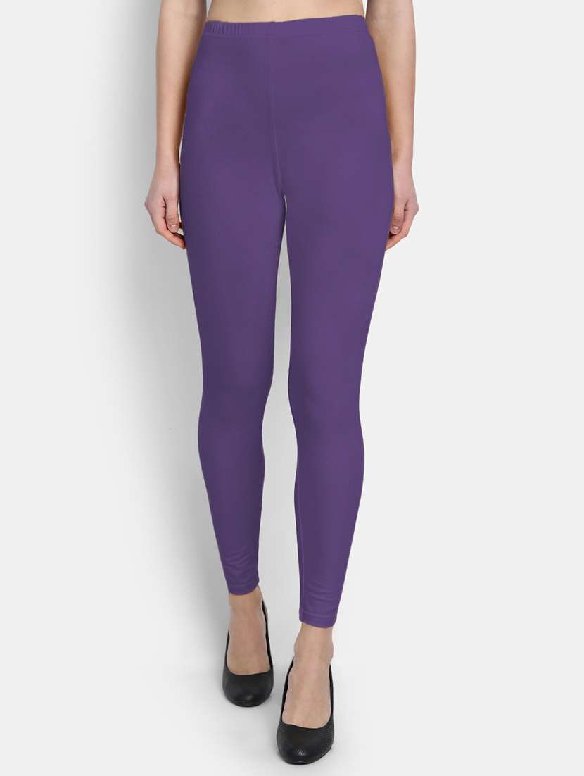 women solid mid rise legging