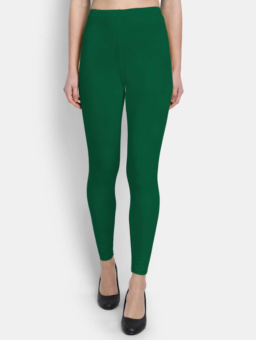 women solid mid rise legging