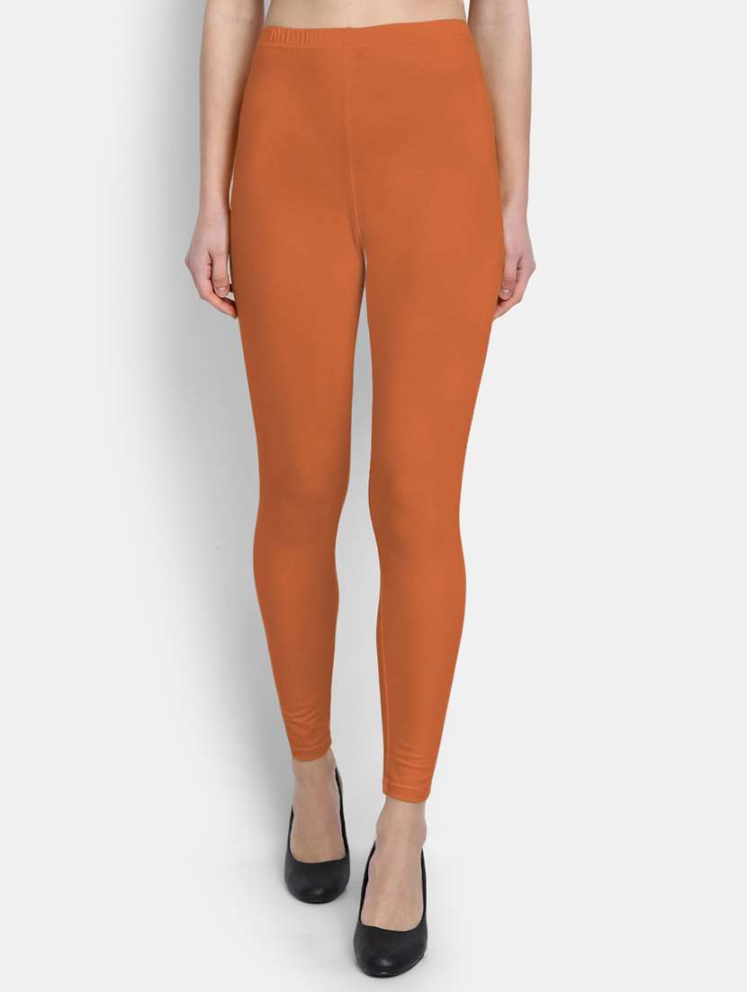 women solid mid rise legging