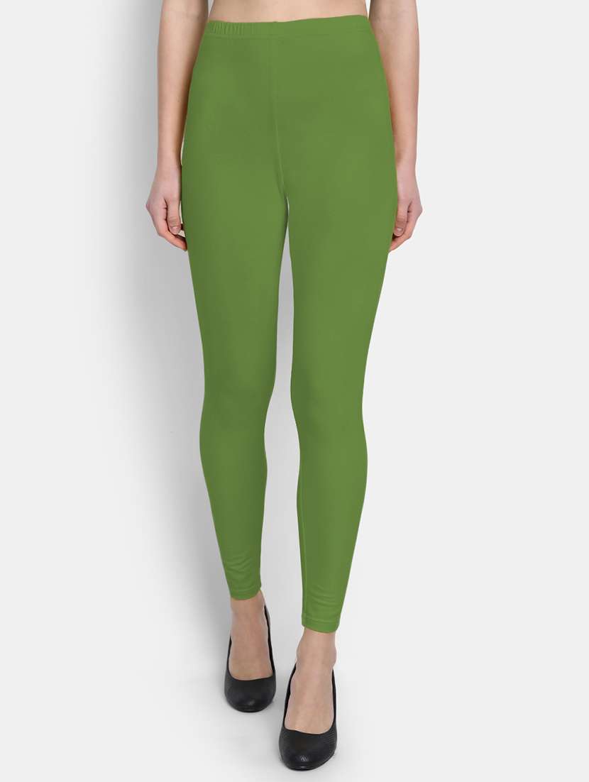 women solid mid rise legging