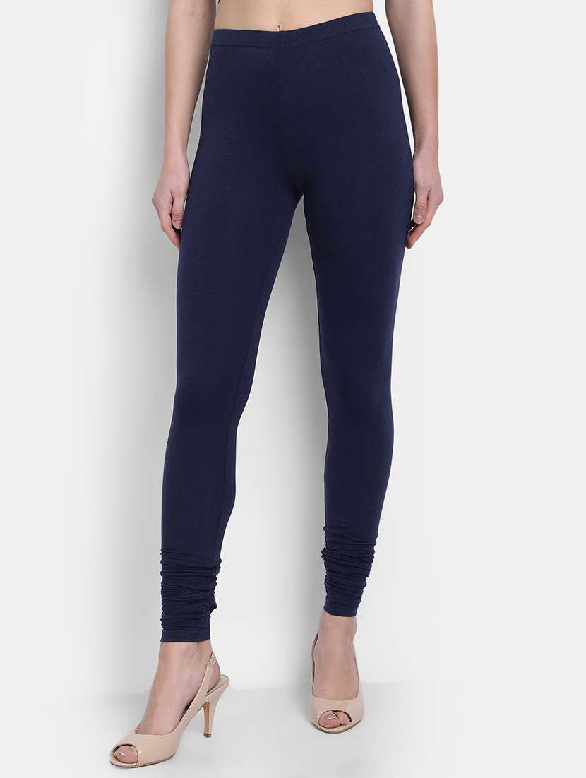 women solid mid rise legging