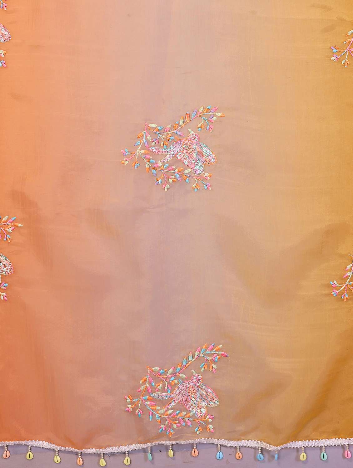 women ombre embroidered saree with blouse - 22358151 -  Standard Image - 5