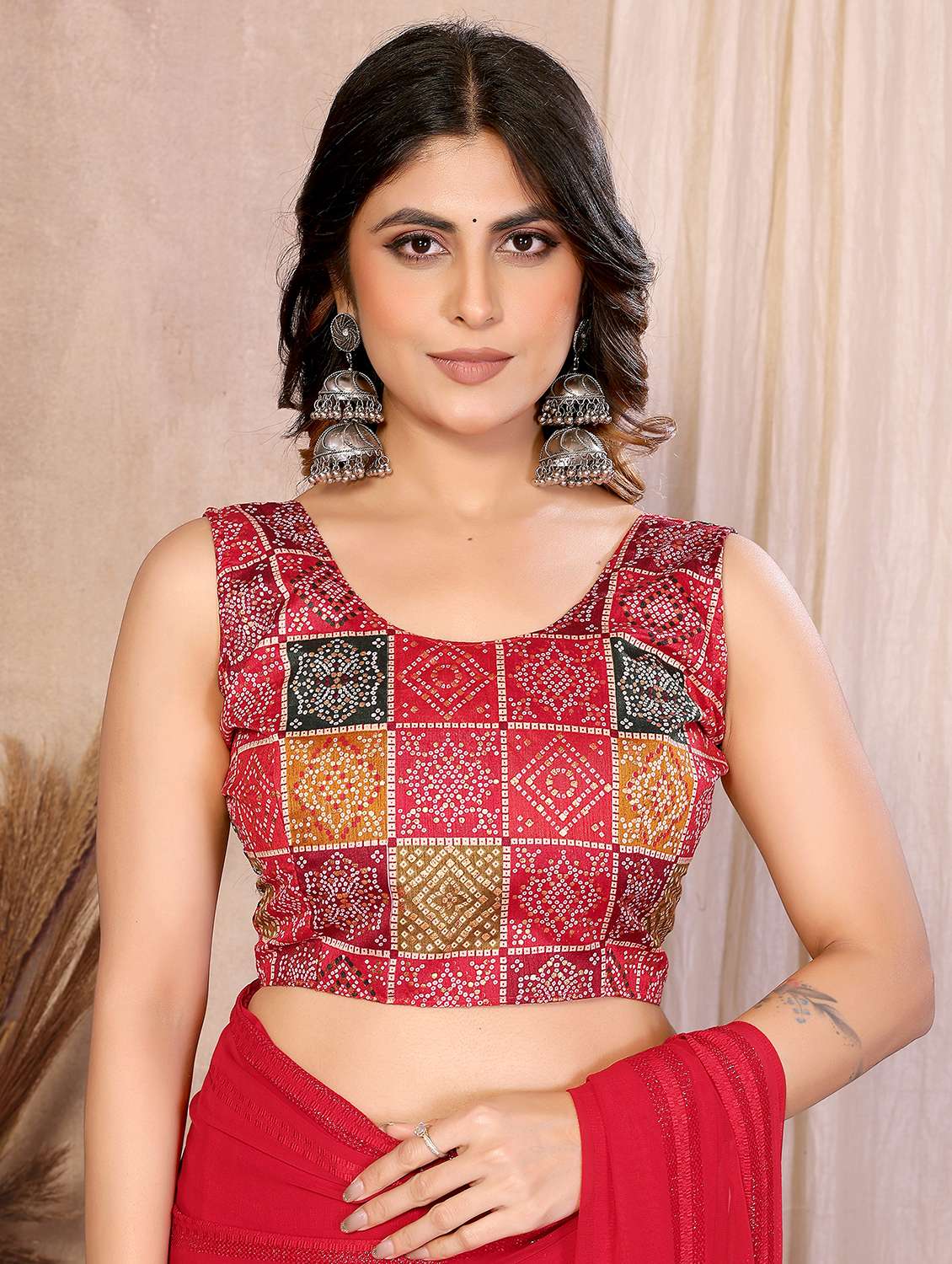 women striped embellished  saree with blouse - 22358160 -  Standard Image - 5