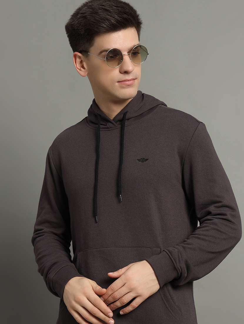 men solid long sleeve regular fit sweatshirt