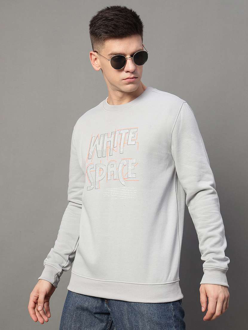 men typographic long sleeve regular fit sweatshirt