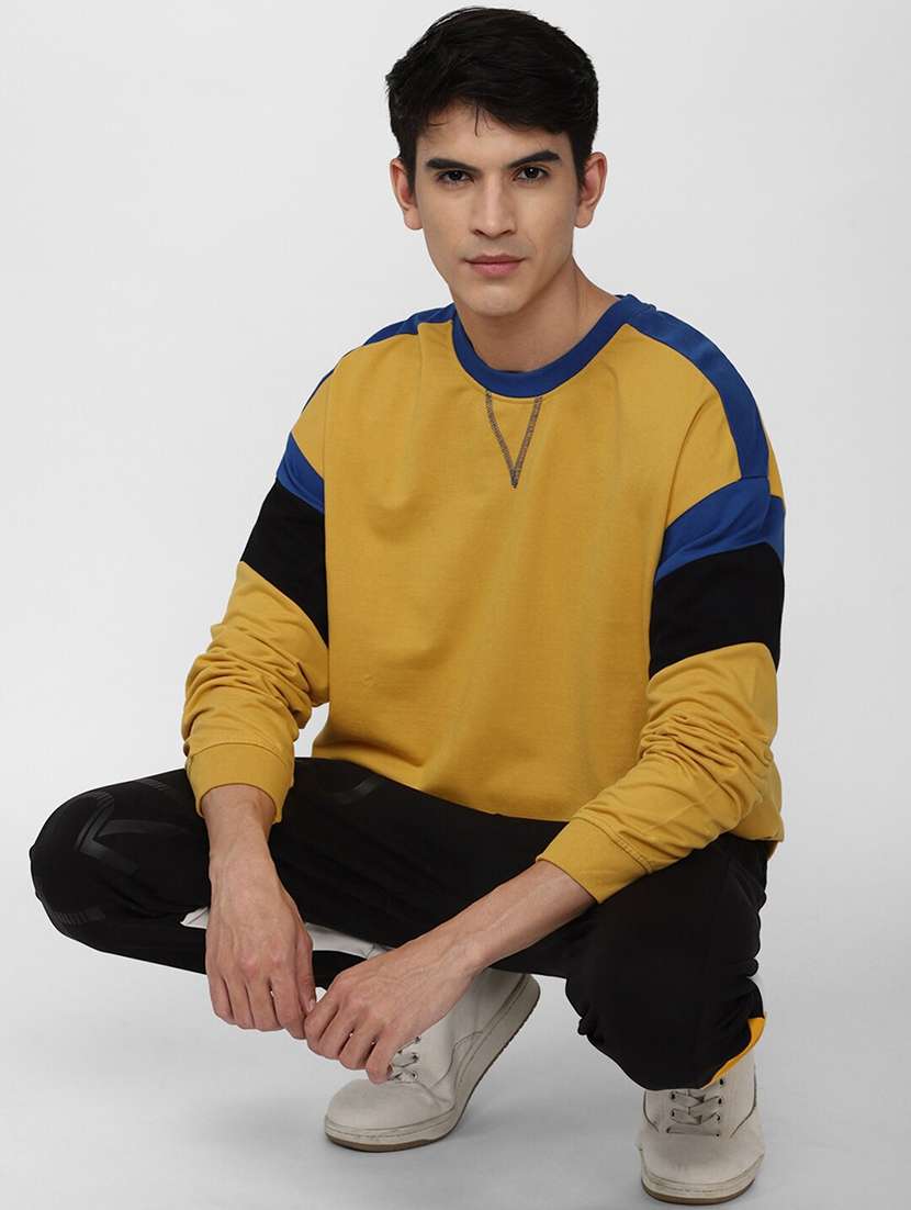 men color block long sleeve regular fit sweatshirt - 22358263 -  Standard Image - 3