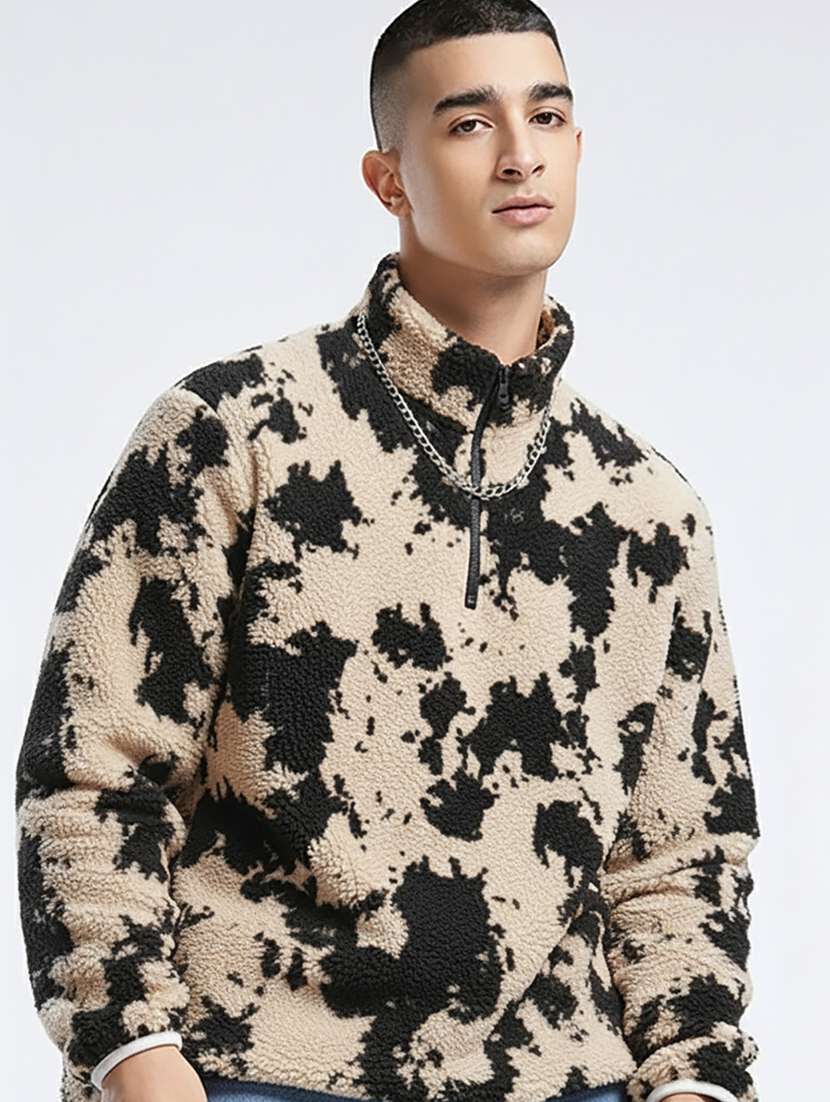 men printed long sleeve regular fit sweatshirt
