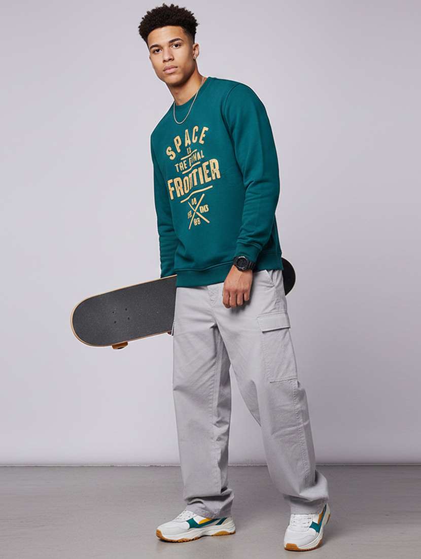 men typographic long sleeve regular fit sweatshirt - 22358274 -  Standard Image - 3