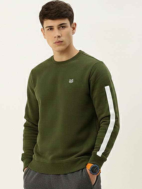 men taped long sleeve regular fit sweatshirt