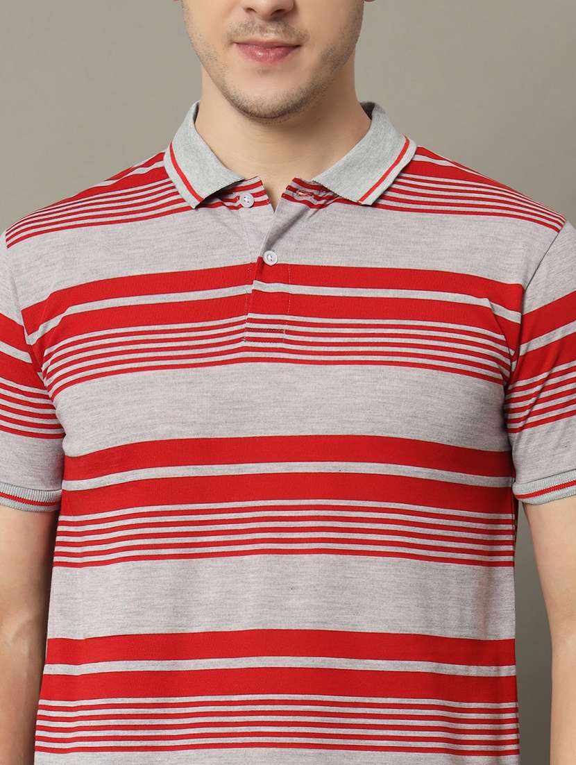men striped short sleeve regular fit polo t-shirt - 22358338 -  Standard Image - 3