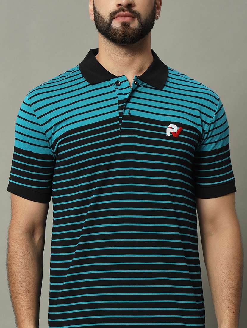 men striped short sleeve regular fit polo t-shirt - 22358352 -  Standard Image - 3