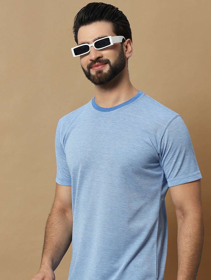 men solid short sleeve regular fit t-shirt