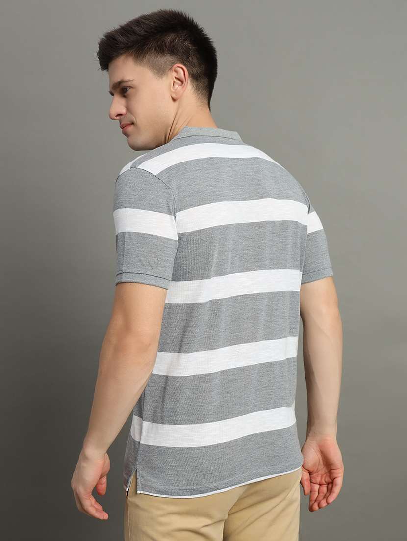 men striped short sleeve regular fit polo t-shirt - 22358372 -  Standard Image - 3