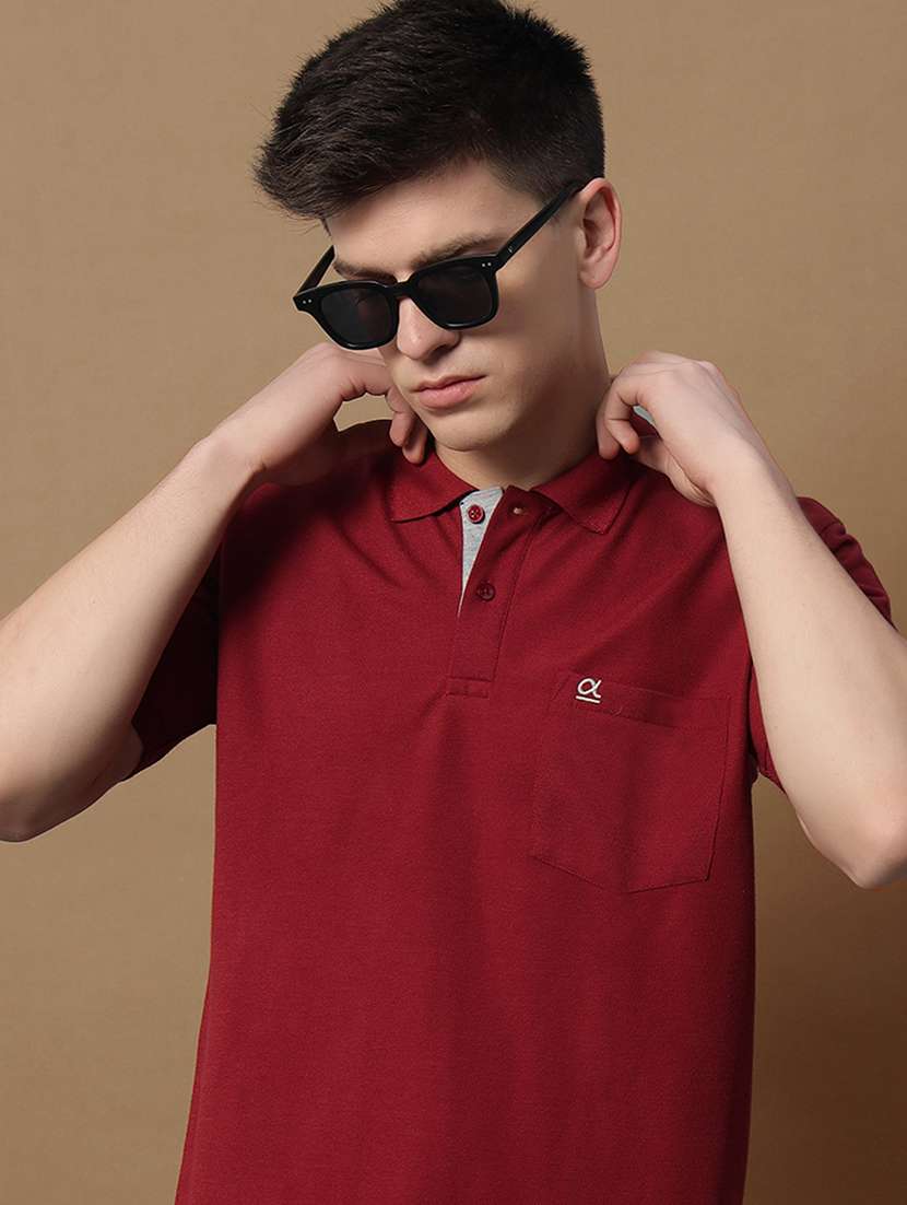 men solid short sleeve regular fit polo t-shirt