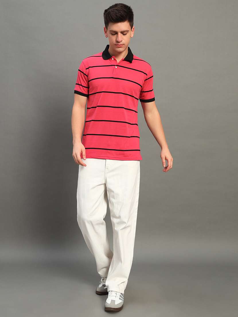 men striped short sleeve regular fit polo t-shirt - 22358428 -  Standard Image - 3