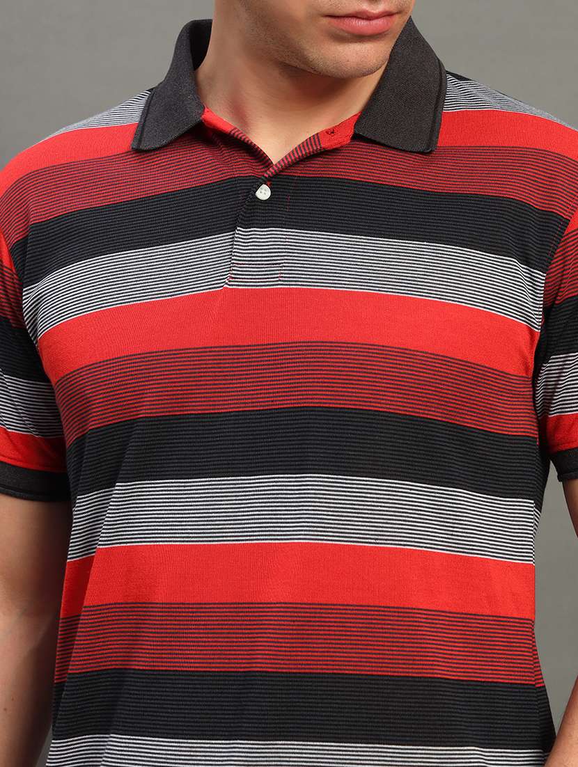 men striped short sleeve regular fit polo t-shirt - 22358438 -  Standard Image - 3