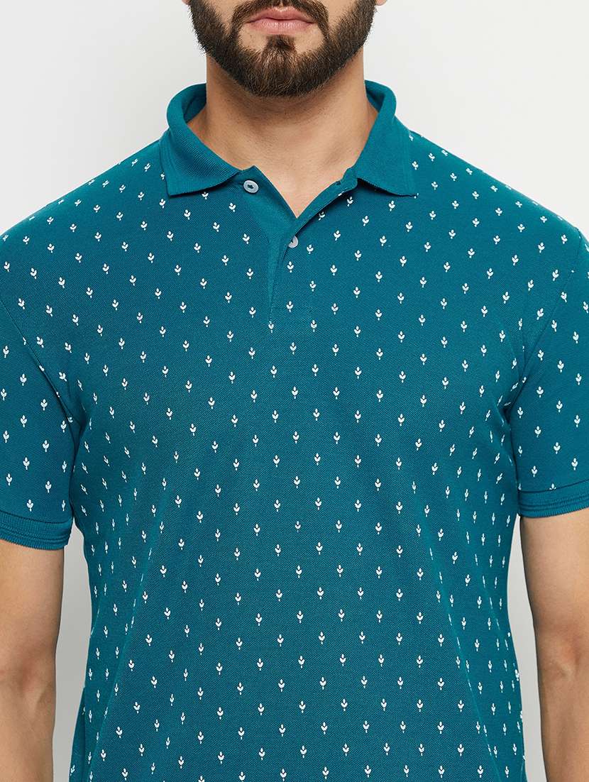 men printed short sleeve regular fit polo t-shirt - 22358535 -  Standard Image - 3