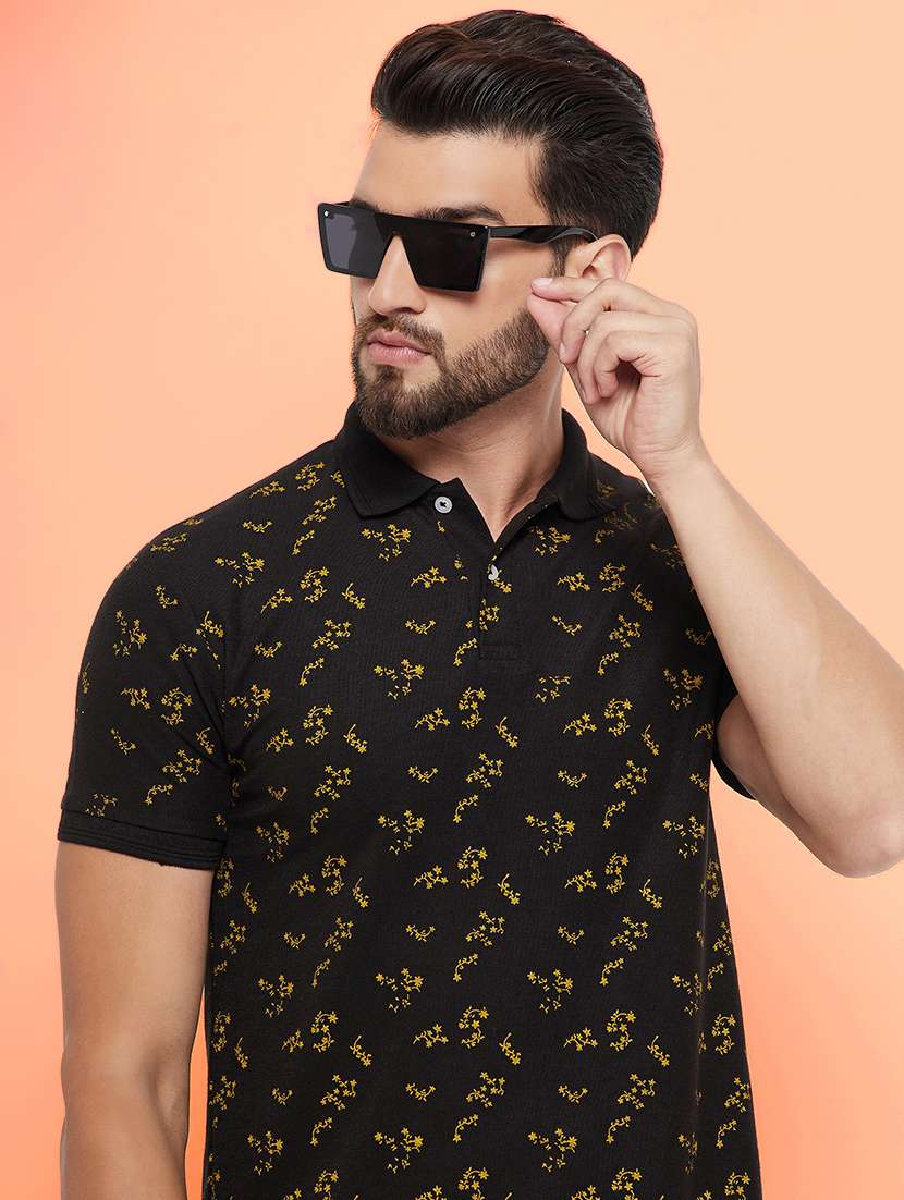 men floral short sleeve regular fit polo t-shirt