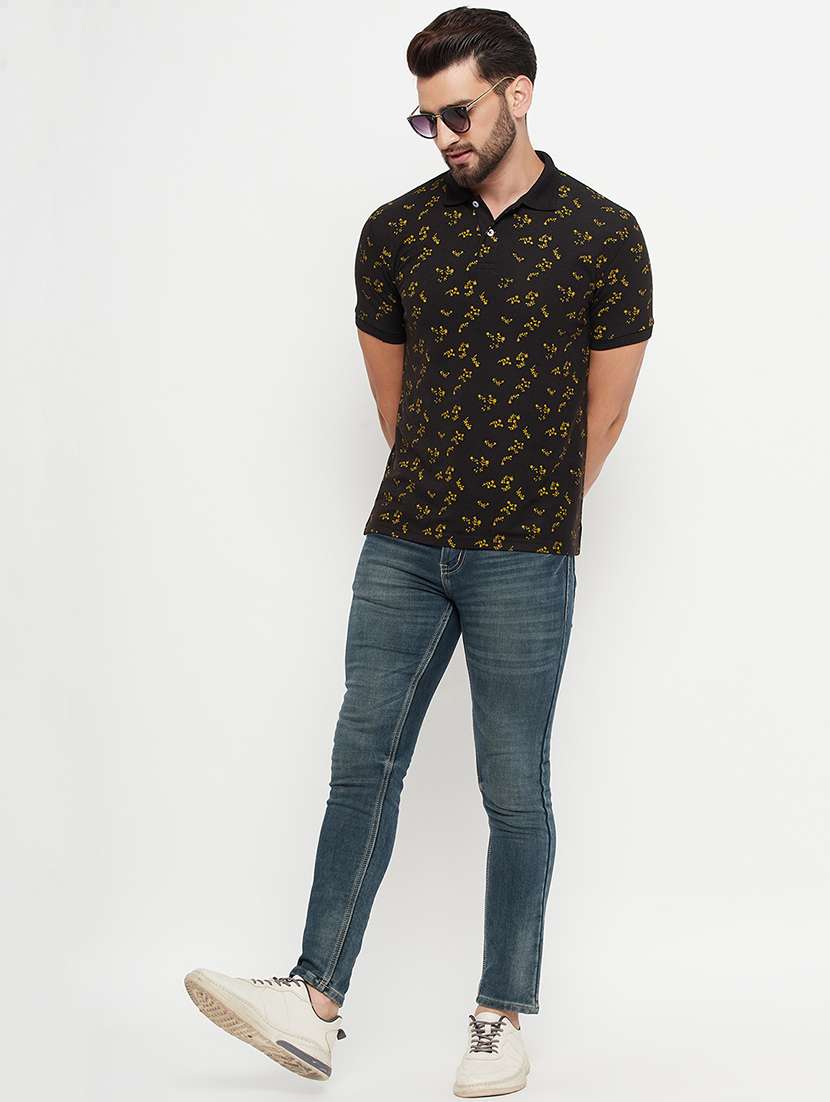 men floral short sleeve regular fit polo t-shirt - 22358543 -  Standard Image - 3