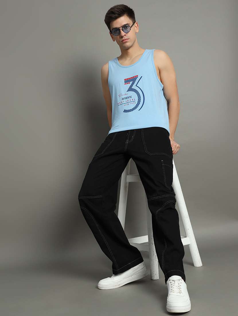 men typographic sleeveless regular fit t-shirt - 22358547 -  Standard Image - 3