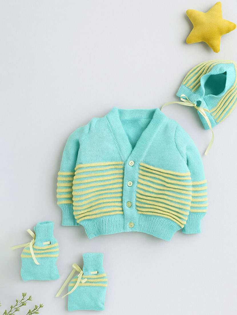 kids self designed sweater with woolen socks & cap