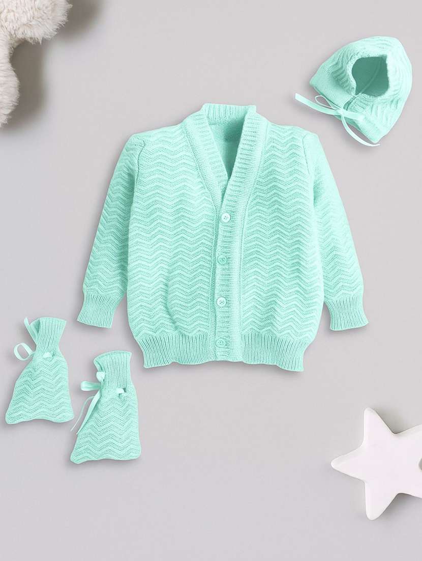 kids self designed sweater with woolen scoks & cap