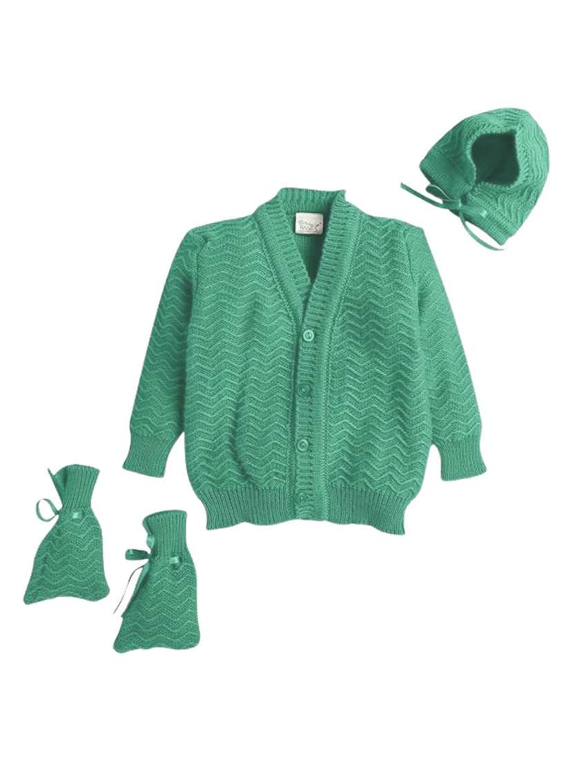 kids self designed sweater with woolen scoks & cap