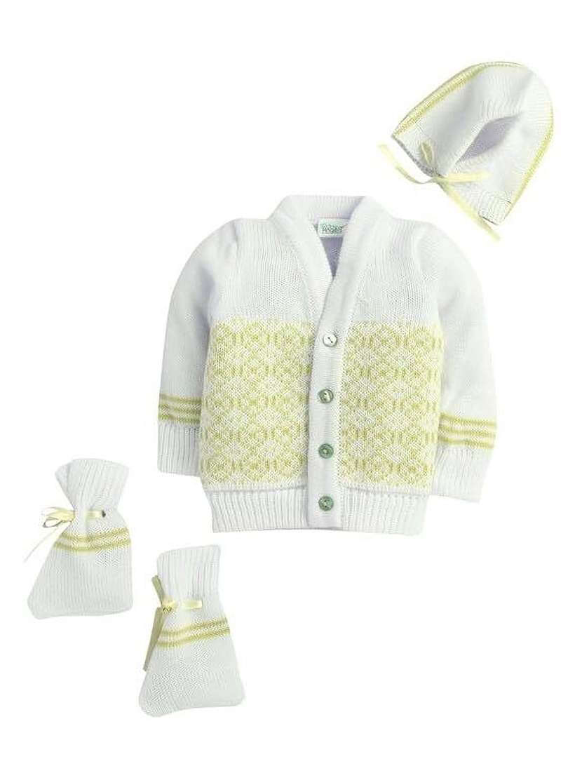 kids self designed sweater with woolen socks & cap