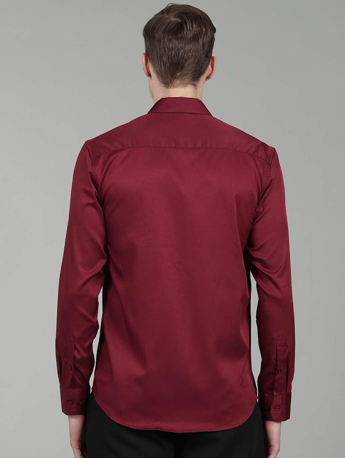 men solid long sleeve regular fit casual shirt - 22358670 -  Standard Image - 3