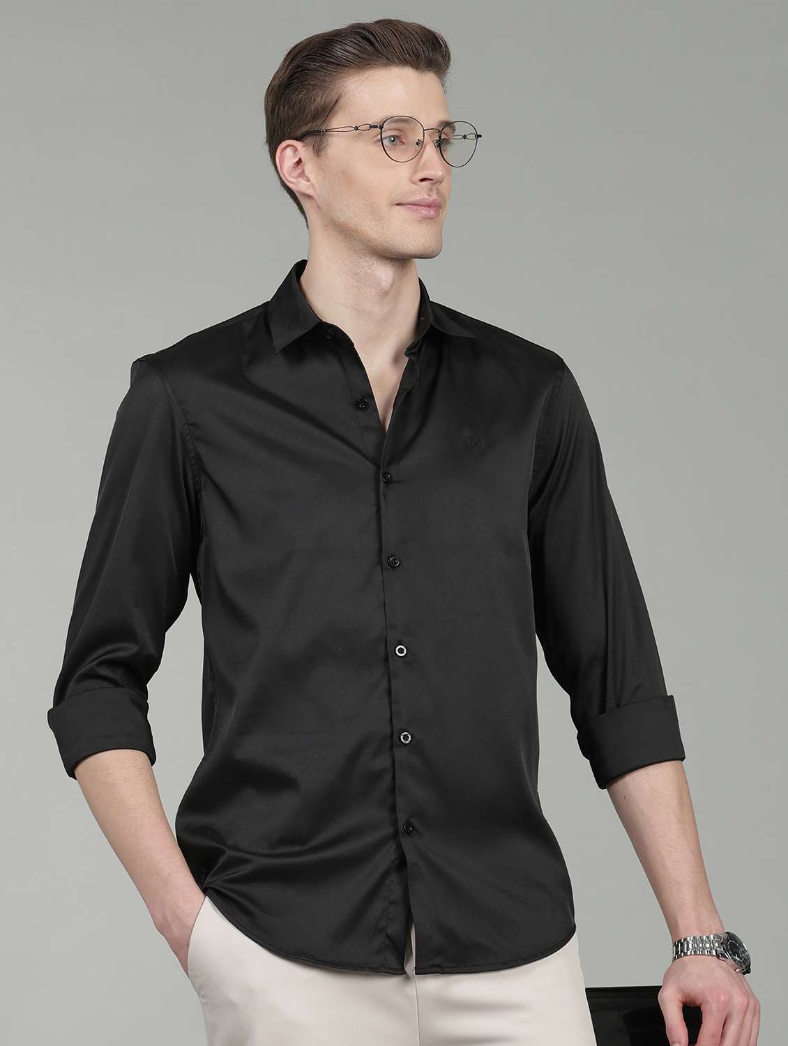 men solid long sleeve regular fit casual shirt