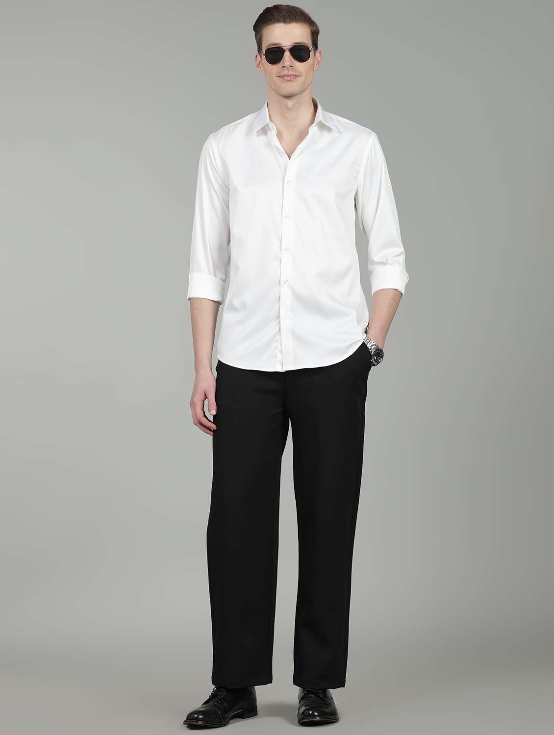 men solid long sleeve regular fit casual shirt - 22358675 -  Standard Image - 5