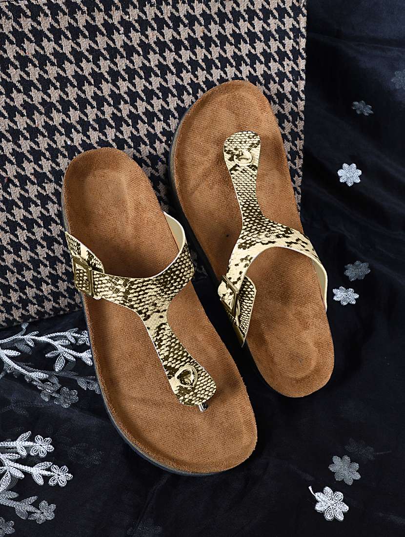 women printed slip on sandals